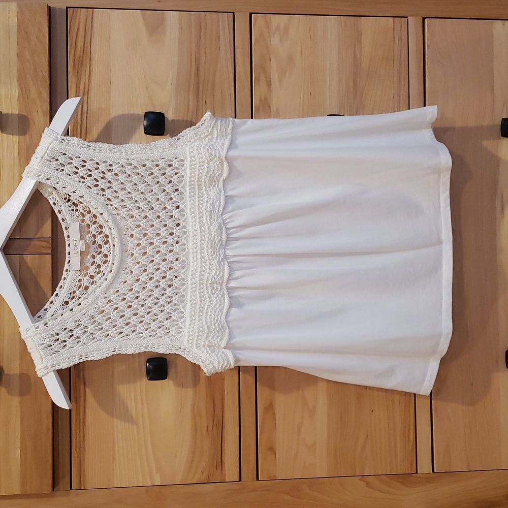 Loft XS white lace tank top